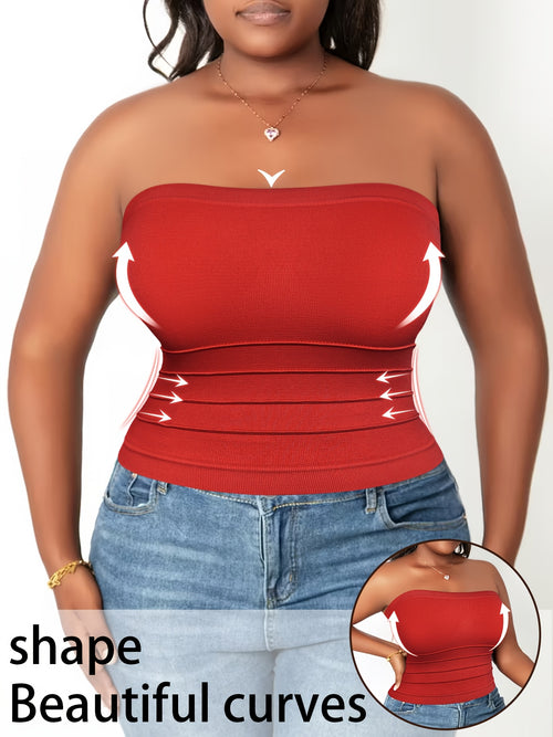 5pcs Set 2026 Spring-summer New Women's Large-size Waist-shaping Comfortable Breathable Bandeau, High-elasticity Slim Fit, Suitable for Office, Parties, And Casual Daily Wear.