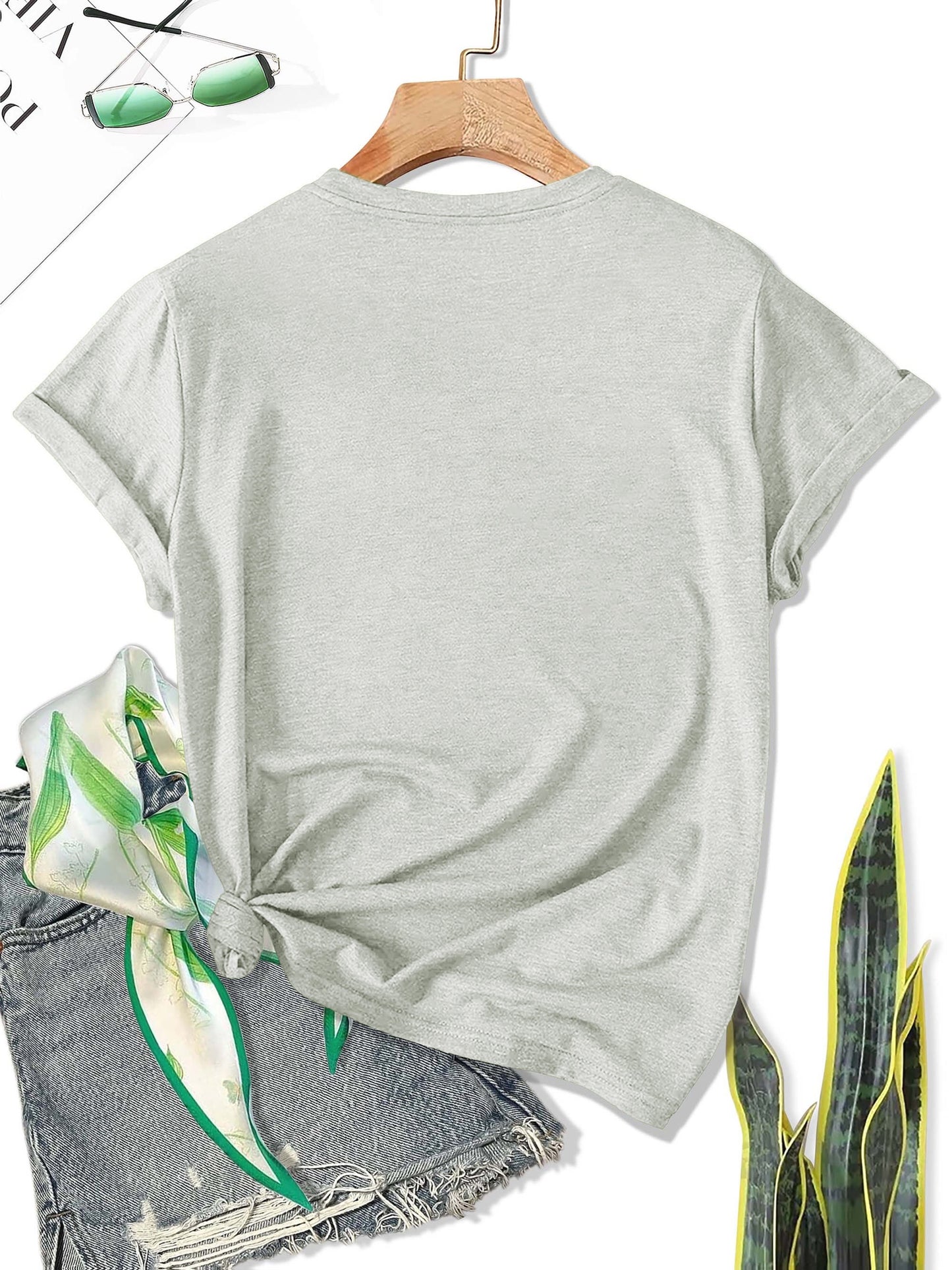 Women'S Casual Sporty Graphic Tee - Soft, Breathable Fabric for All-Seasons, Loose Fit with a Fun Quotation Print, Perfect for Streetwear and Everyday Wear