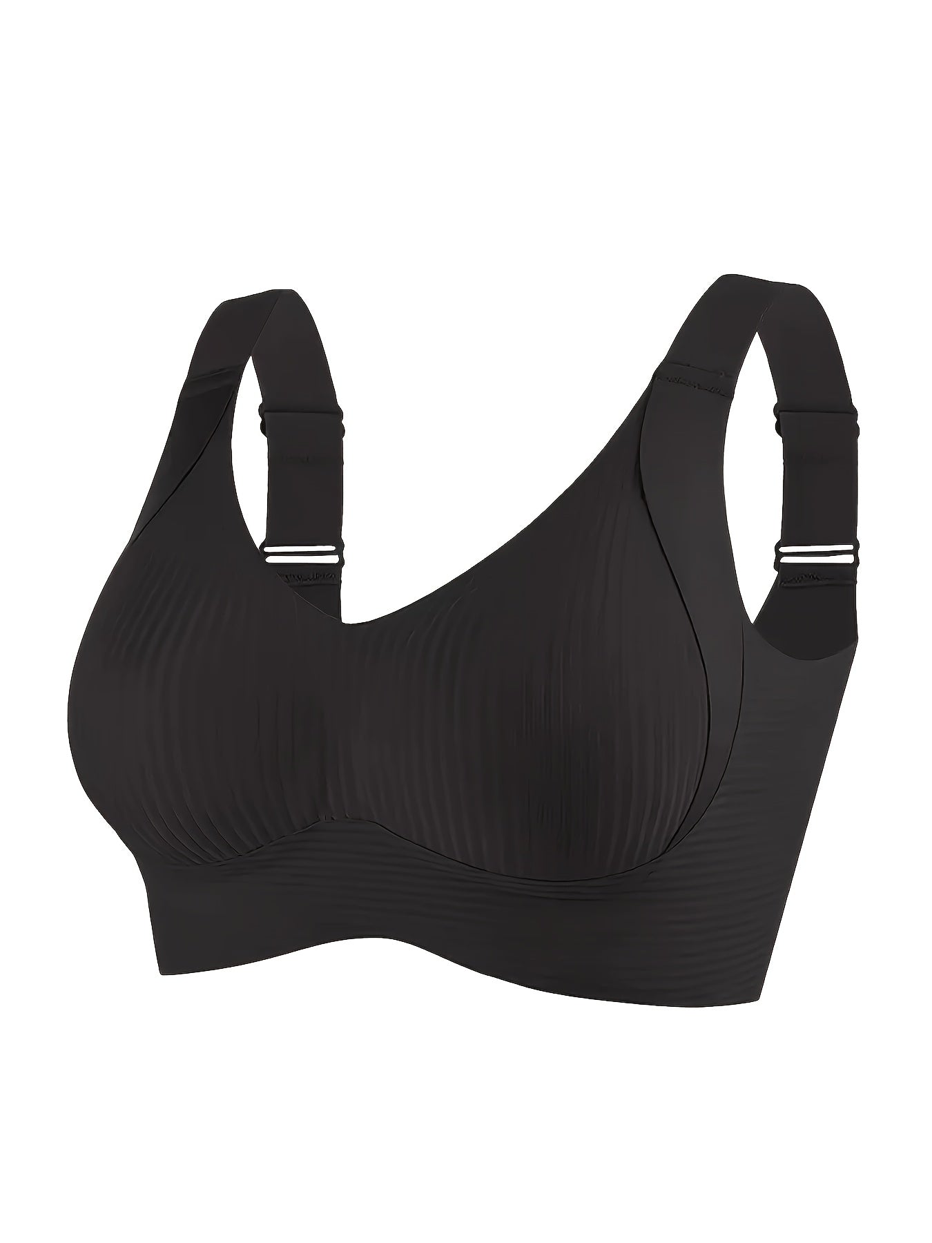 1/2Women's Seamless Wireless Bra - Comfortable, Thin Design, Suitable for Chest Sizes, Full Coverage, Anti Sagging Lifting, Black, Collar Style, Nylon Material, Hand Wash Or Dry Clean, Collar Bra | Smooth Silhouette | Elastic Nylon Fabric