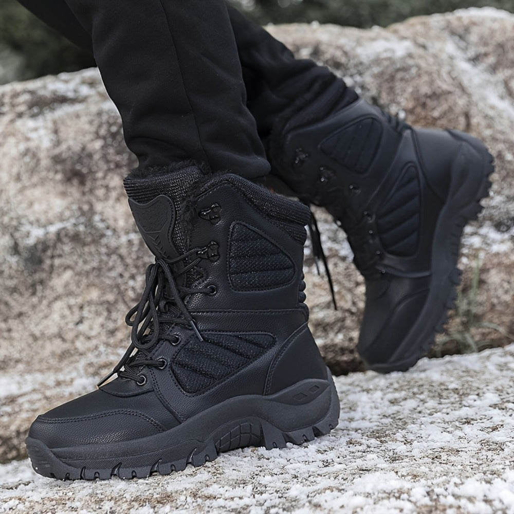 Men's Snow Boots - Non-Slip Sole Plush Lined for Beach & Water
