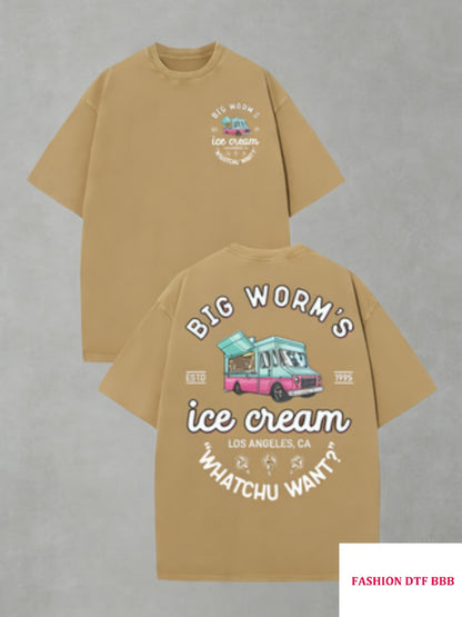 90S Movie "Big Bug Ice Cream" Pattern Men'S Crew Neck Short Sleeve T-Shirt - Retro Pop Culture Style, Perfect for Movie Night And Streetwear | Men'S T-Shirts, Printed T-Shirts, 90S Fashion, Movie Fan Gifts