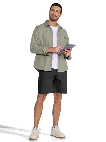 Men's Golf Shorts 9" Hiking Work Sports Casual Stretch Quick Dry High Quality Lightweight Work Shorts with 5 Pockets Quick Dry, Stretchy Comfort for Hiking & Leisur