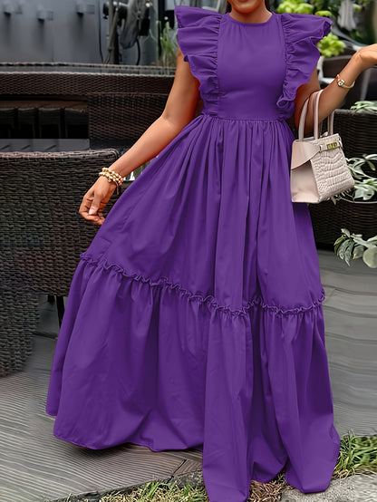 Fashionable Round Neck Waist-Hugging Dress