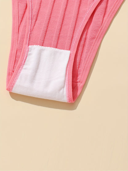 8pcs/Pack Women Briefs Simple Soild Color Elastic Thread Soft Comfortable Ladies Panty