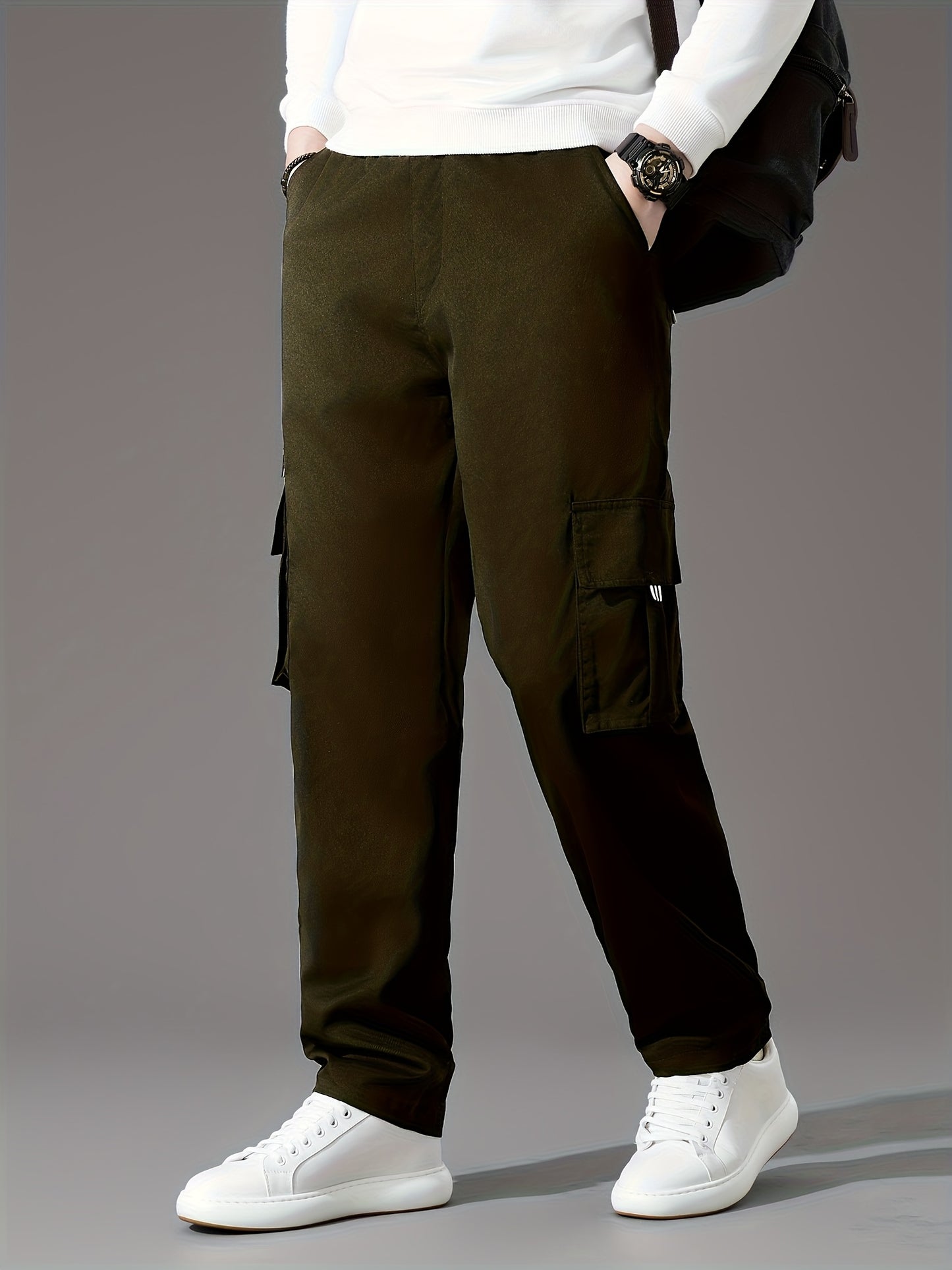 3pcs Men's Fashion Cargo Pants Casual Daily Outdoor Travel Multi-pocket Cargo Pants