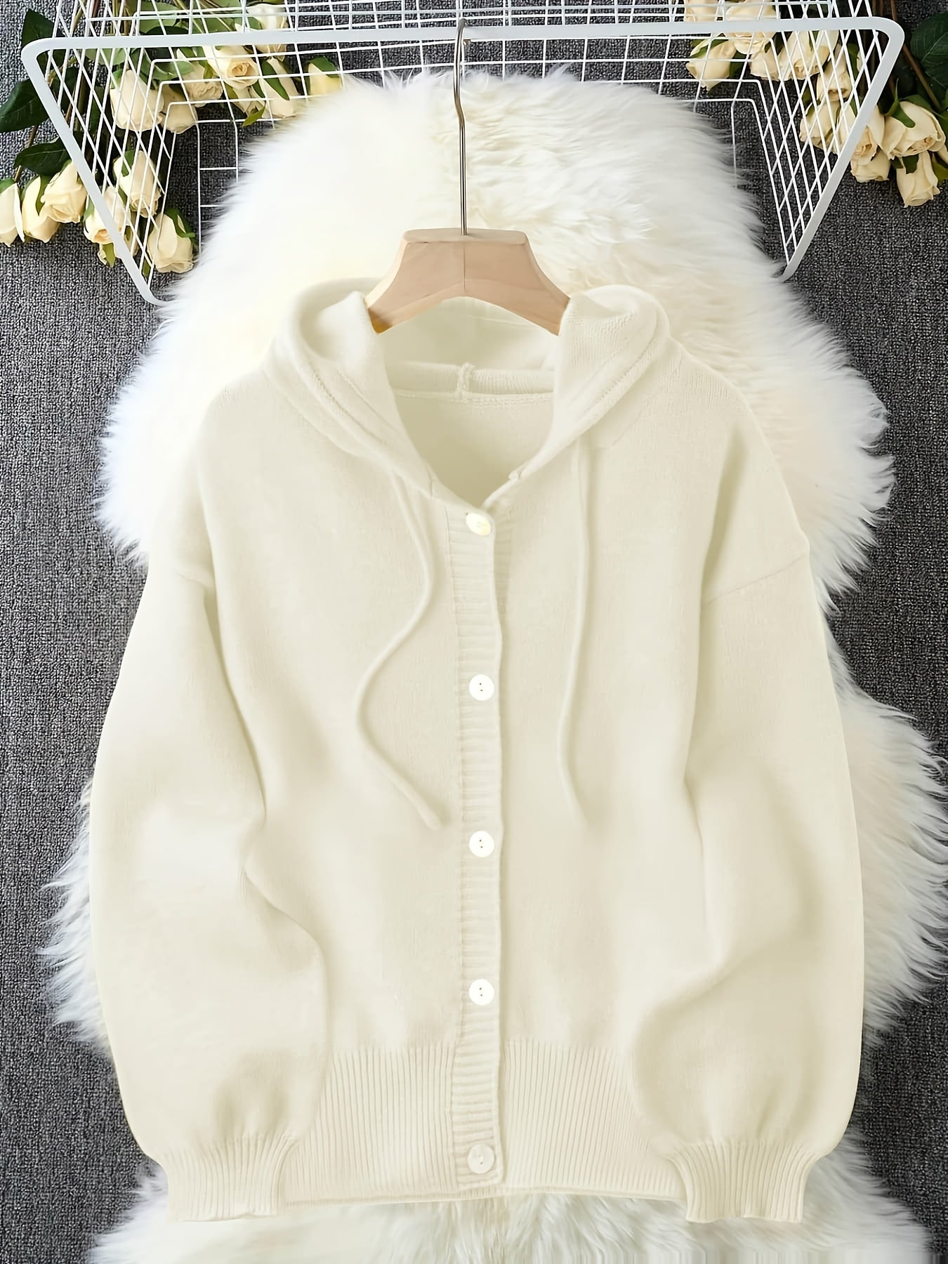 Plus Size - Plus Size - Plus Size Women'S Clothing, Sweet And Cute Style, Women'S Hooded Button-Up Cardigans, Autumn And Winter Fashion And Playful Items
