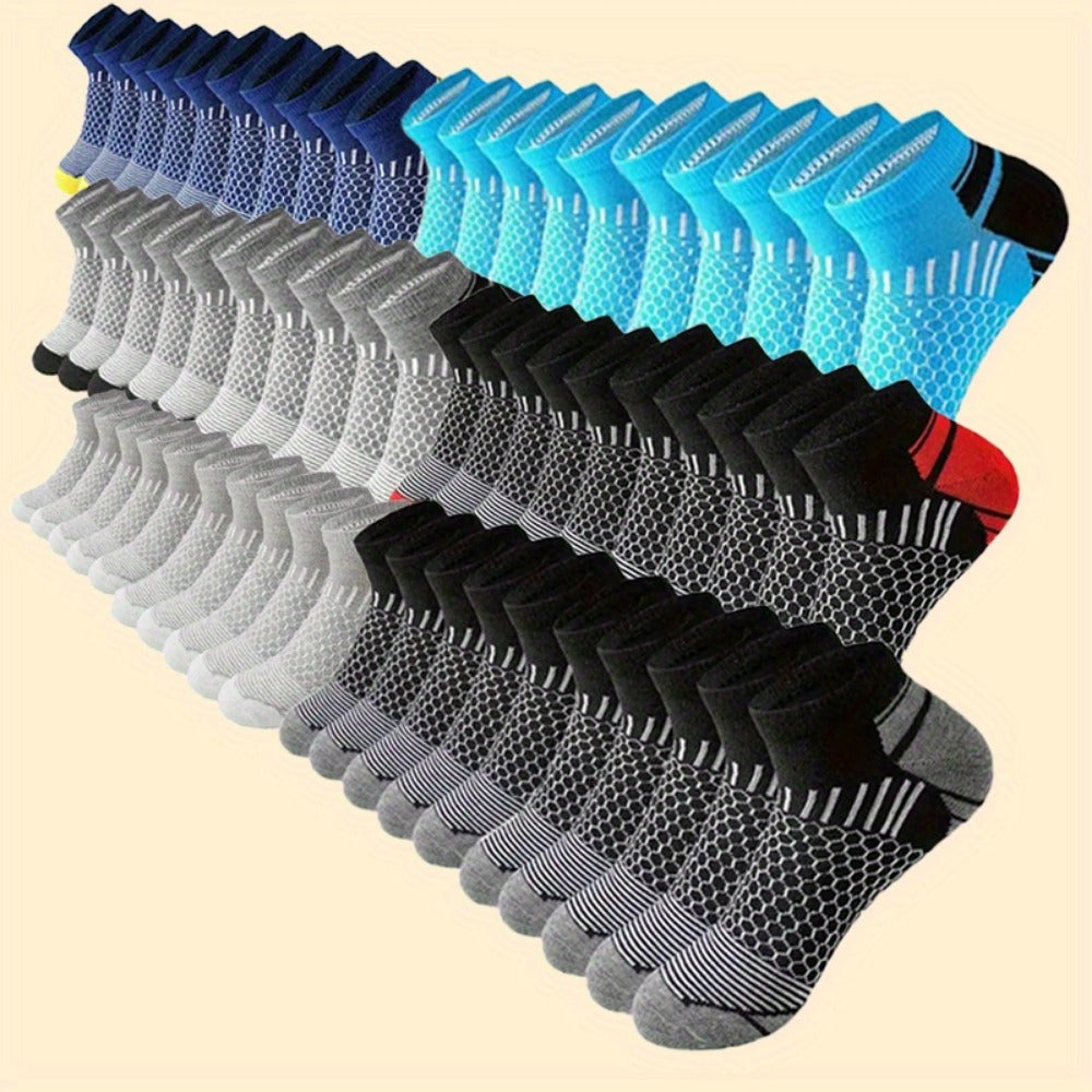Men's Athletic Ankle Socks - 60-Pair Pack