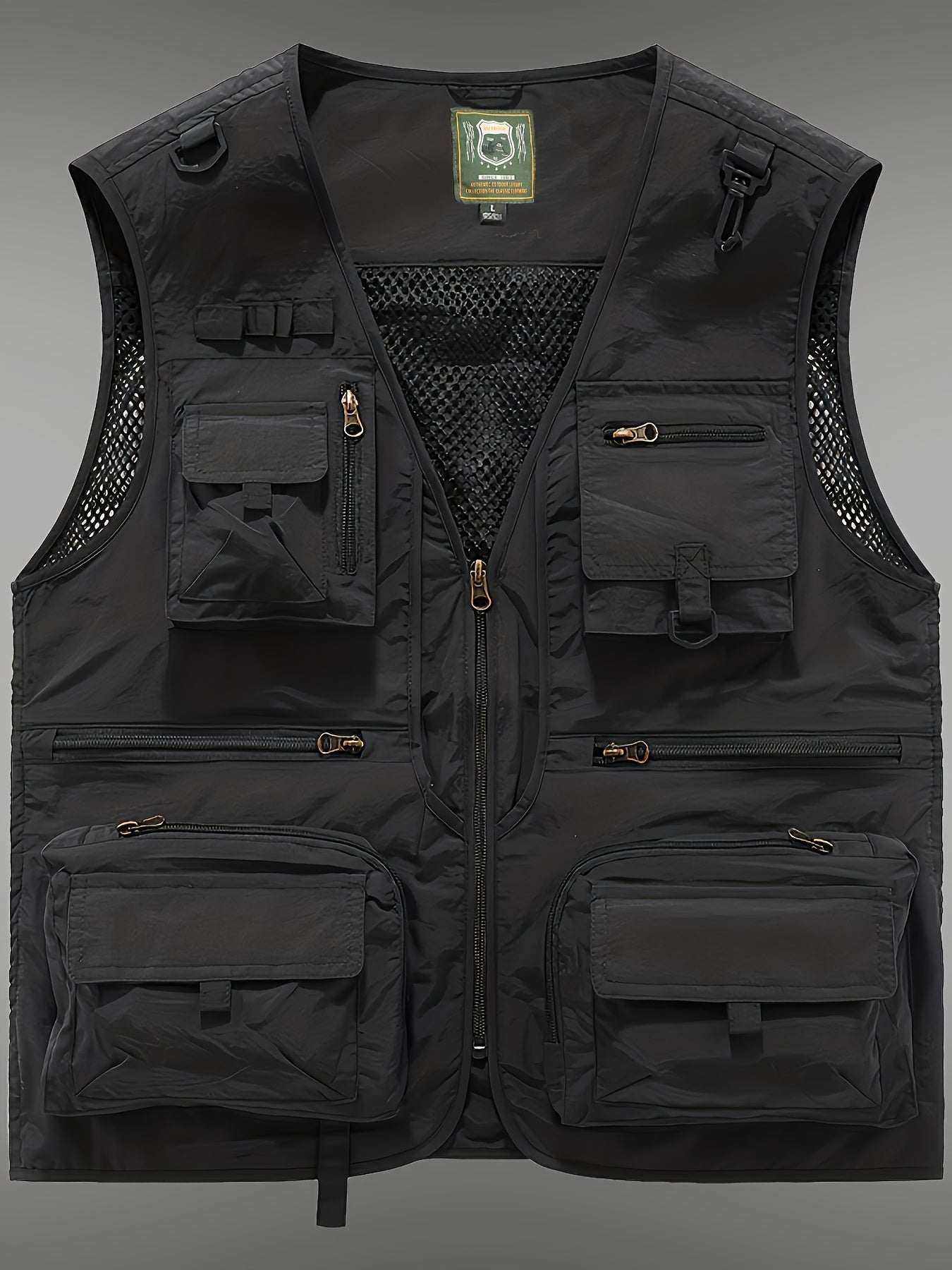 Multi-pocket Cargo Vest, Men's Casual Outwear Zip Up Vest For Spring Summer Outdoor Fishing Hiking Photography