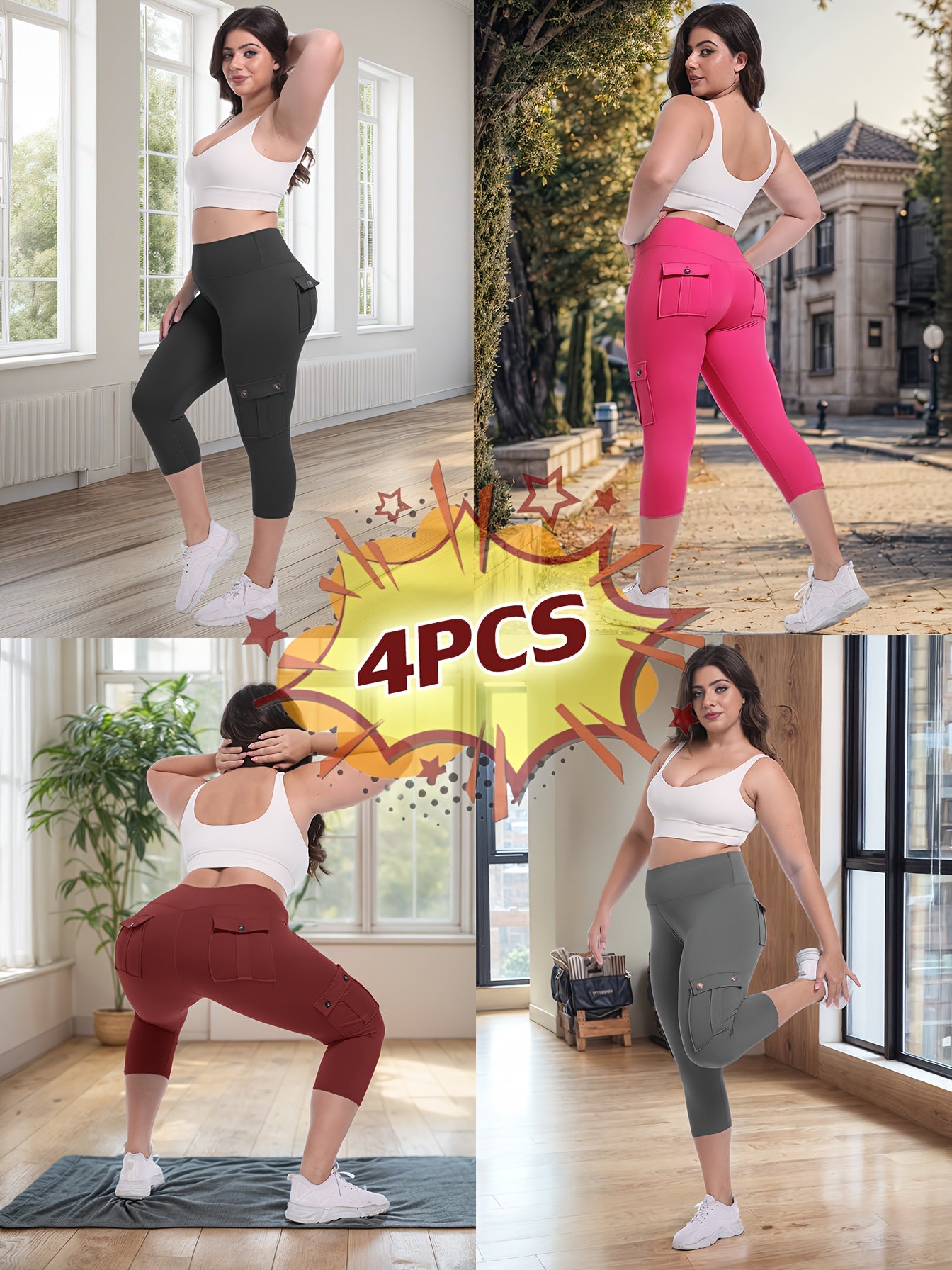 Women's Black/Pink/Blue/Rose Polyester High-Waist Leggings - product view 29