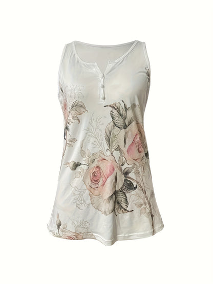Trendy Sleeveless Vest with Prints And Nail Buttons for The Summer