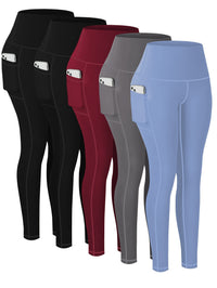 Light Blue + Gray + Wine Red + Black + Black