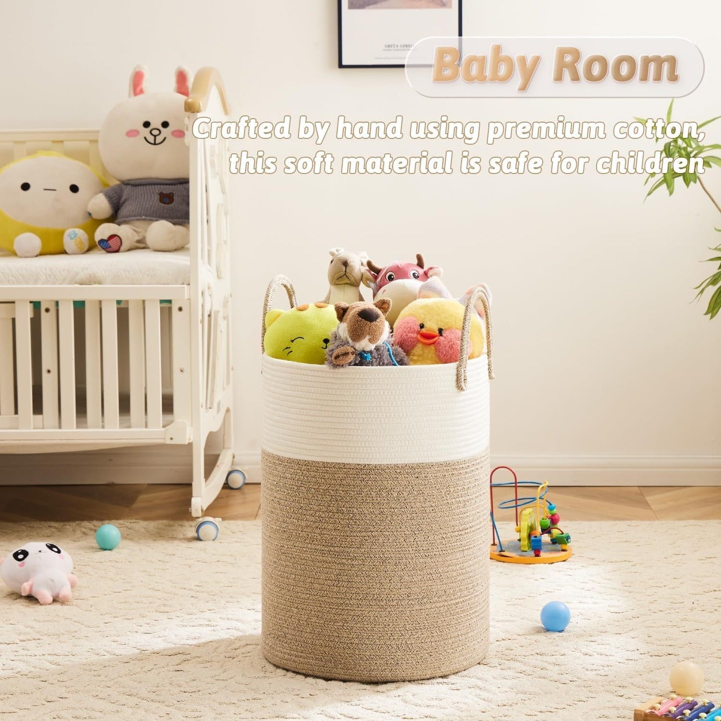 Collapsible Laundry Basket, Woven Rope Laundry Hamper, 12.15gal/15.85gal/ 21.13gal/26.42gal Laundry Bag For Decor Storage Of Dirty Clothes, And Blankets In Bathroom, Room And Living Room