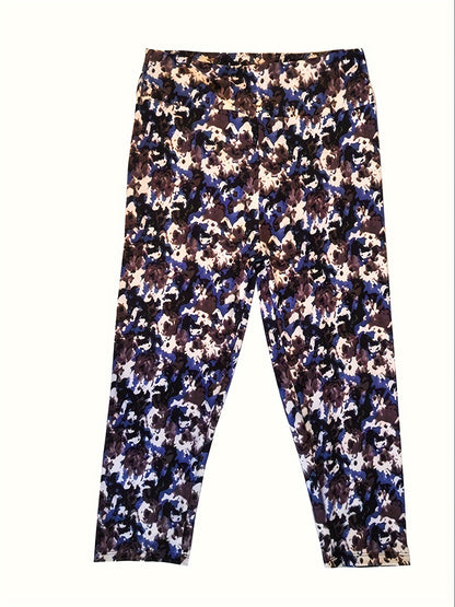 Women's High-Waisted Capri Leggings - Smooth Polyester Blend with Spandex, High Stretch, Three Quarter Length | Perfect for Yoga, Sports, Workout | Super Soft, Elastic Waistband, No Sheer
