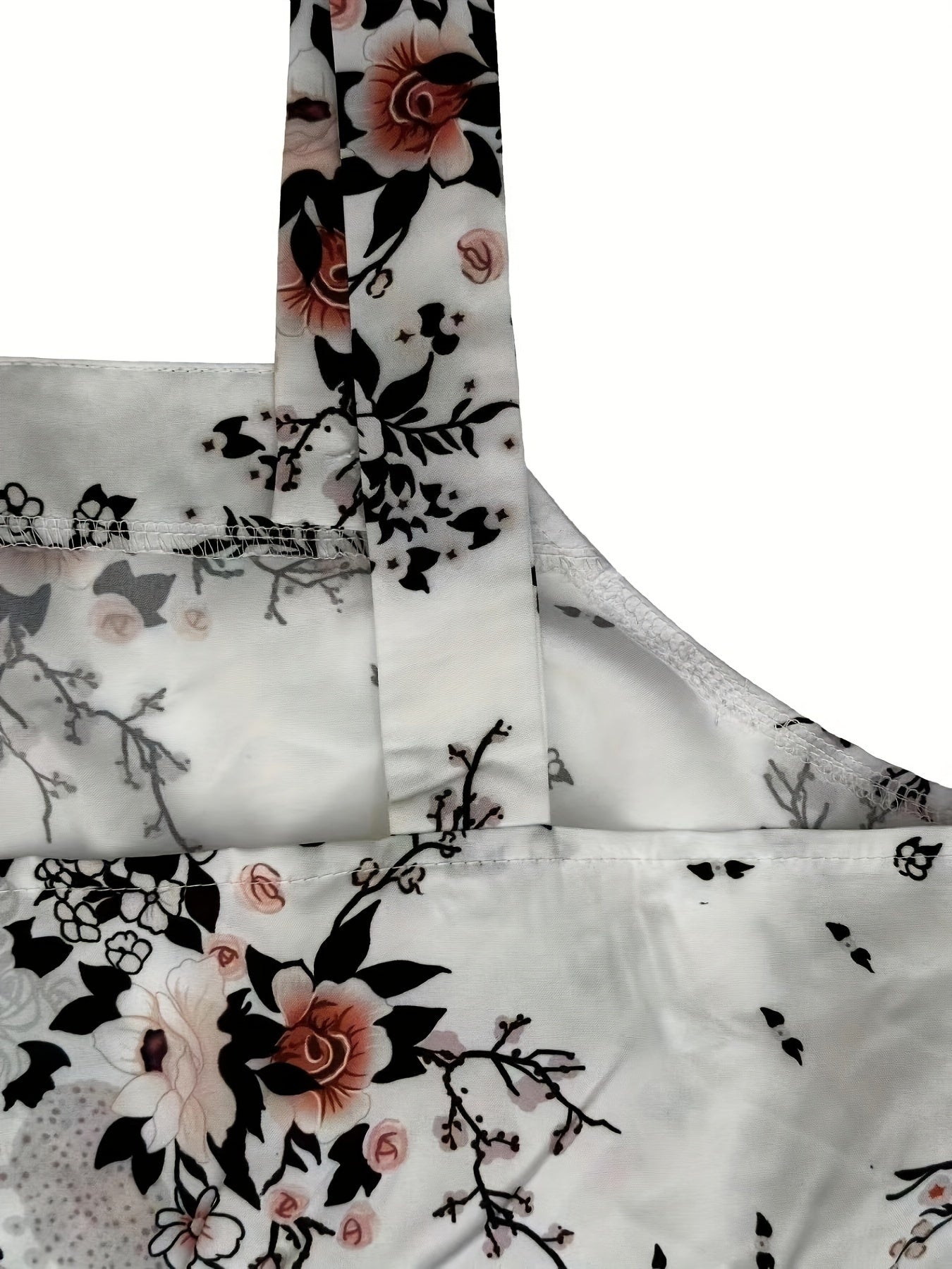 Plus Size, Plus Size Floral Print Tank Dress, Casual Sleeveless Maxi Dress for Spring & Summer, Women's Plus Size Clothing