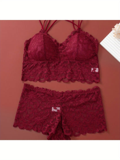 4pcs Set Sexy Comfortable Fashion Casual Lingerie for Women, No Underwire Bra Set with Panties and Camisole