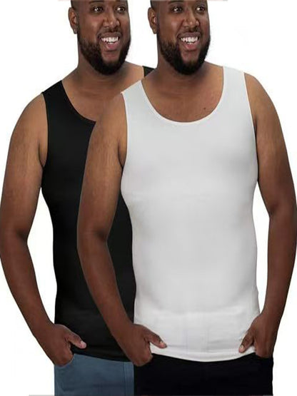 Men's Plus Size Compression Shirt – Sleeveless Crew Neck