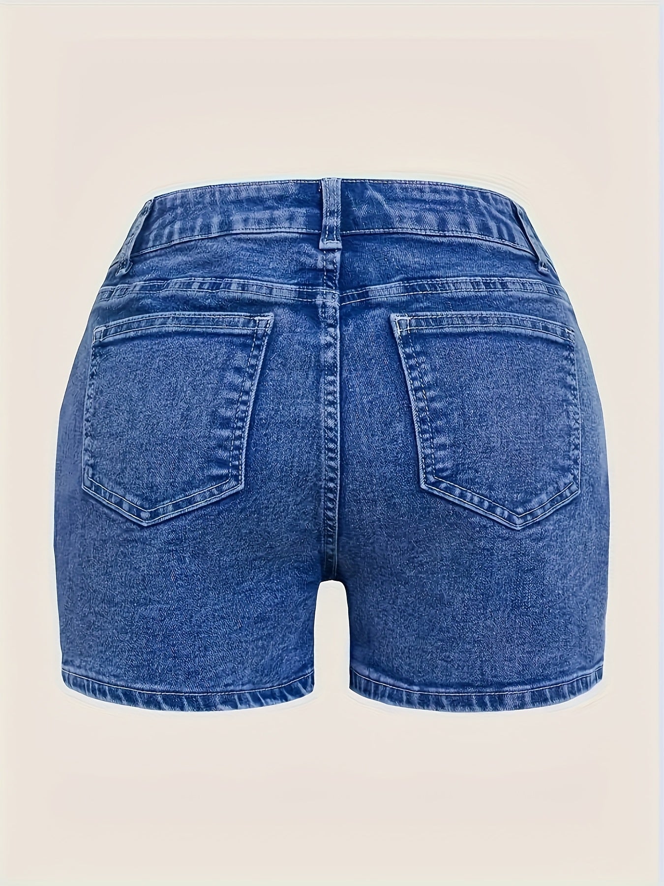 Women's Royal Blue Denim Cargo Denim Shorts - product view 3