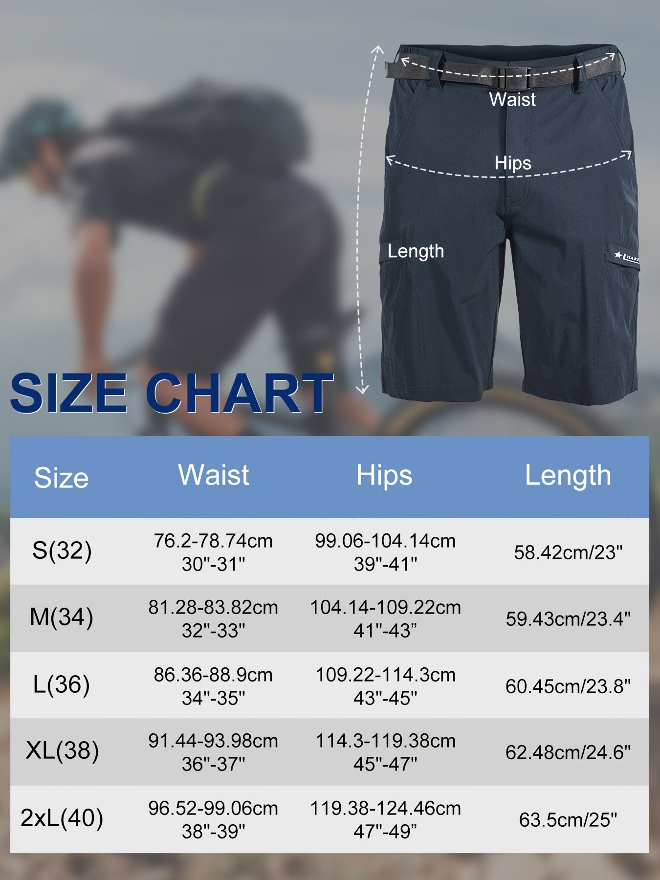 Men's Green+Blue+Khaki Cargo Shorts - product view 25
