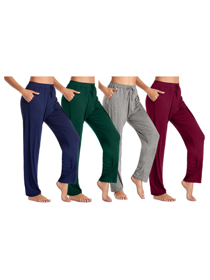 4-Pack Women's Loose Fit Classic Lounge Pants