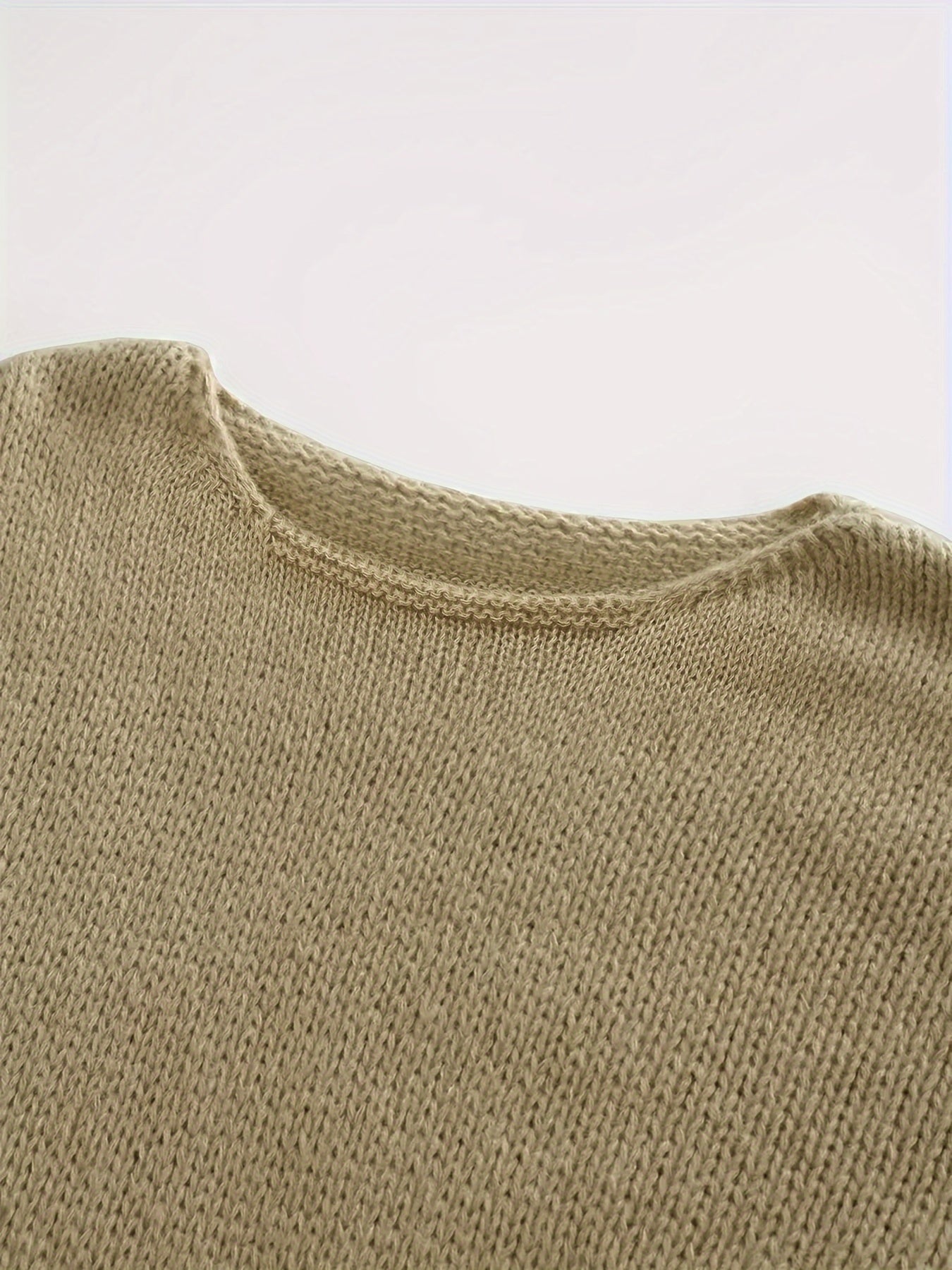 Plus Size - Plus Size Elegant Cuff Lapel Sweater-Soft Fabric, Simple Three-dimensional Color Design, Ideal For Autumn And Winter Casual Wear, Women'S Long Sleeve Sweater, Elegant Style