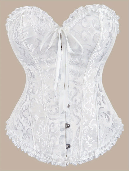 Palace Style Corset with Boning to Shape Waist And Push Up Bust, Sexy Jacquard Shapewear Top, Suitable for Wearing with A Dress, for Halloween Christmas