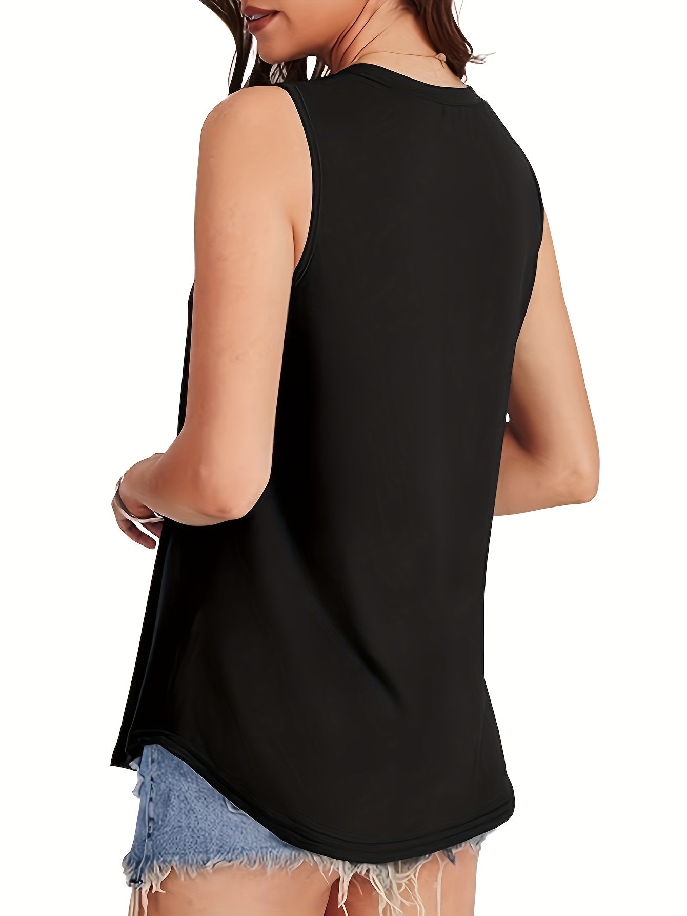3pcs Set 2025 Europe And The United States Fashion Casual Loose Printed Round Neck Waist Sleeveless Vest