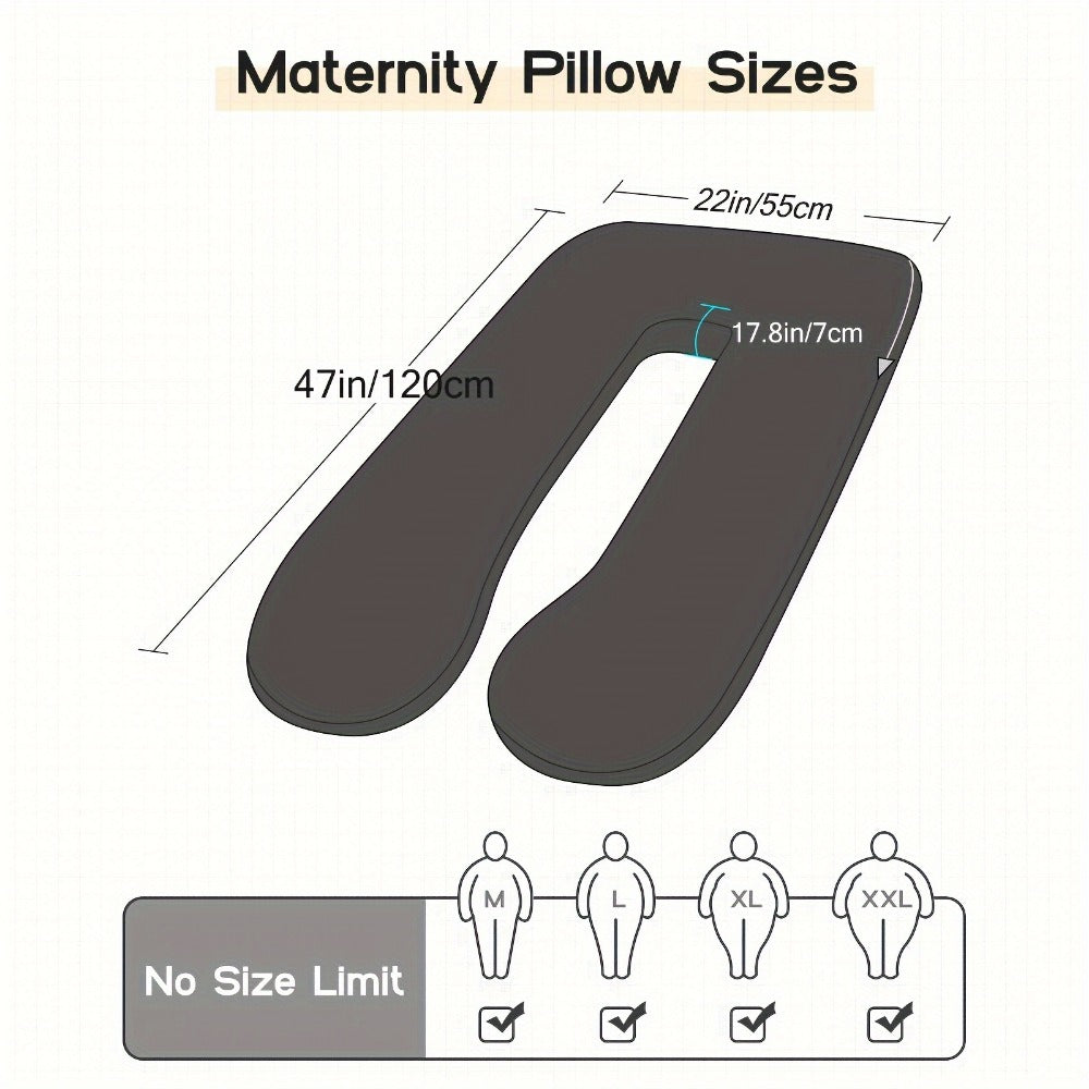 Extra-Large U-Shaped Pregnancy Pillow - Removable Cover and Full-Body Shape