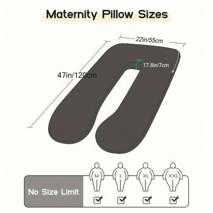 Extra-Large U-Shaped Pregnancy Pillow - Removable Cover and Full-Body Shape