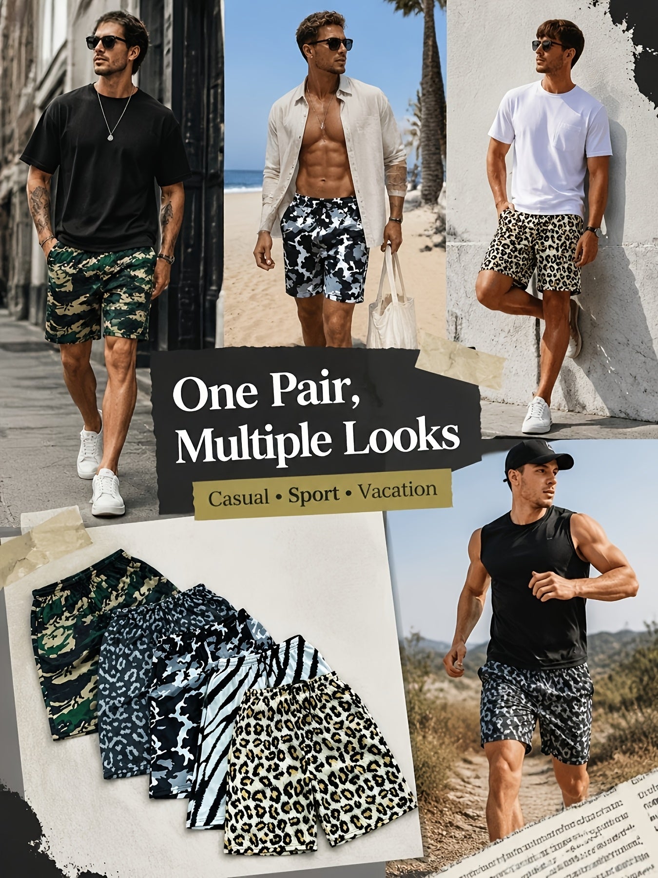 Shorts 10pcs Quick Drying Men's Casual Sports Pants, Lightweight And Loose Fitness Shorts for Teenagers, with Drawstring Waistband And Side Double Pockets. Suitable for Boys to Run, Exercise, Travel, Play Ball, Stay At Home, And Send Friends.