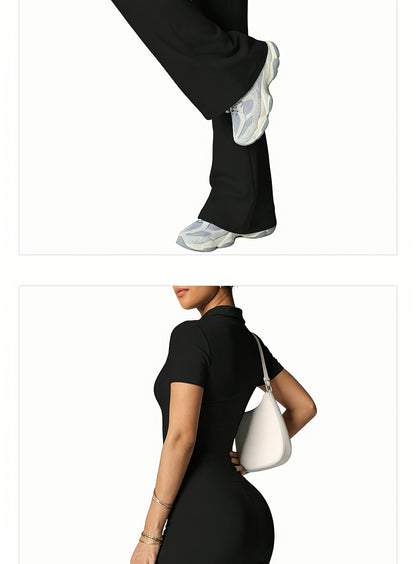 Women's Grey Polyester V-Neck Pants - product view 8
