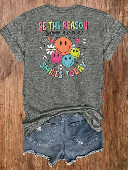 Women'S Casual Sports T-Shirt | Fun smiling Face Design, Lightweight & Breathable Fabric, Perfect For Beach And Park Outings - A Versatile And Trendy Addition To Your Wardrobe For Endless Joyful Adventures