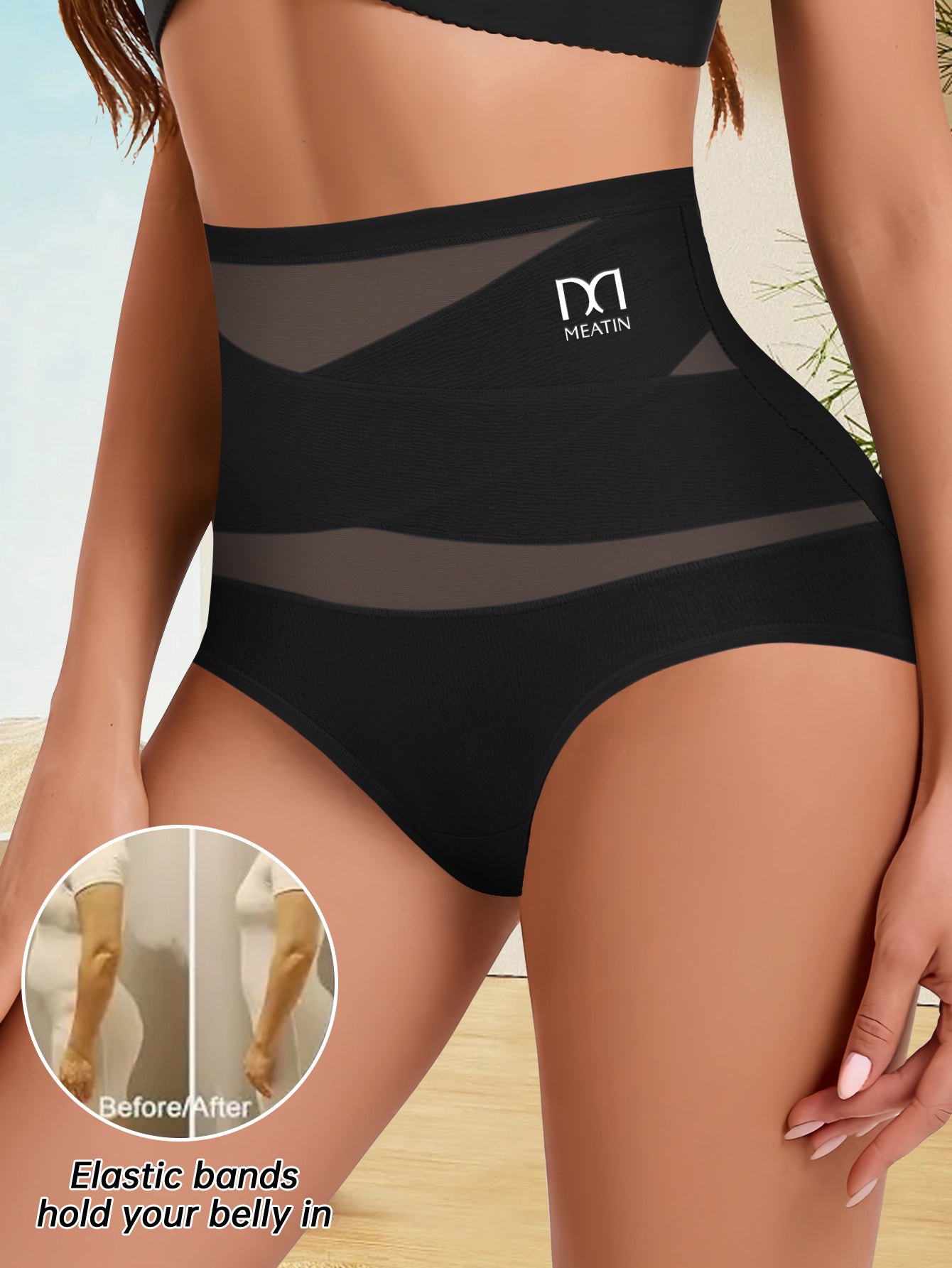 3pcs Cross Women'S High Waisted Tummy Tuck Panties & Women'S Breathable Hip Lifting Triangle Pants & Women'S High Waisted Adjustable Panties