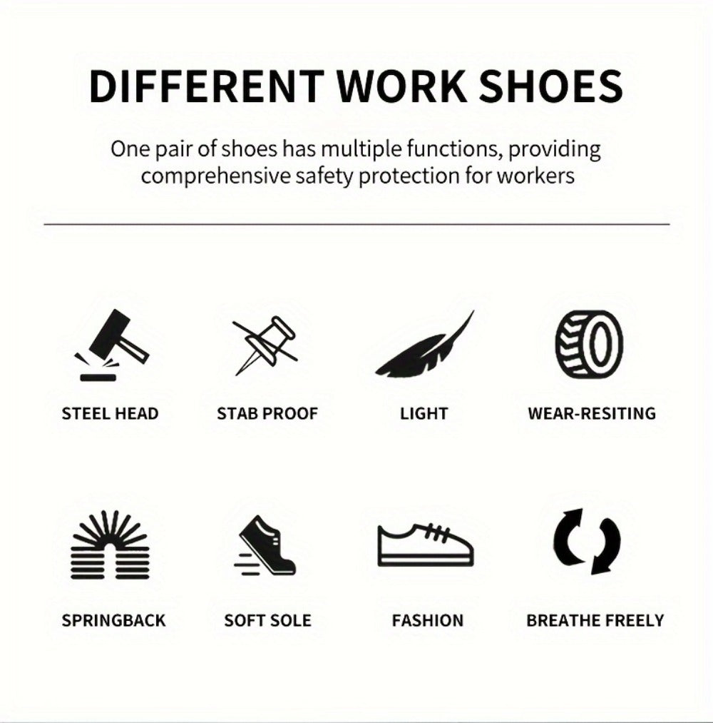 Men's Work & Safety Shoes - Steel Toe Protection & Puncture Resistant 420517