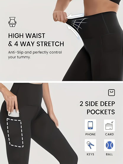 5pcs Women'S Hip-lifting& Tummy Control Leggings, Quick-drying, Breathable, Highly Elastic and Soft, Suitable for Gym, Yoga, Pilates, Beach Wear, Undergarments, Casual Pants, Yoga Pants and Safety Shorts