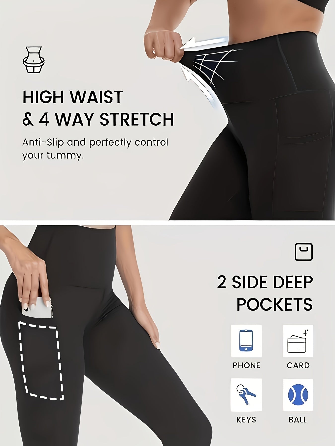 5pcs Women'S Hip-lifting& Tummy Control Leggings, Quick-drying, Breathable, Highly Elastic and Soft, Suitable for Gym, Yoga, Pilates, Beach Wear, Undergarments, Casual Pants, Yoga Pants and Safety Shorts