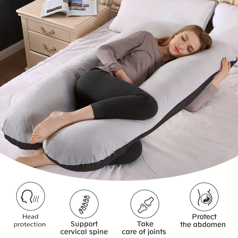 U-Shaped Pregnancy Pillow - 47-Inch Full-Body Support