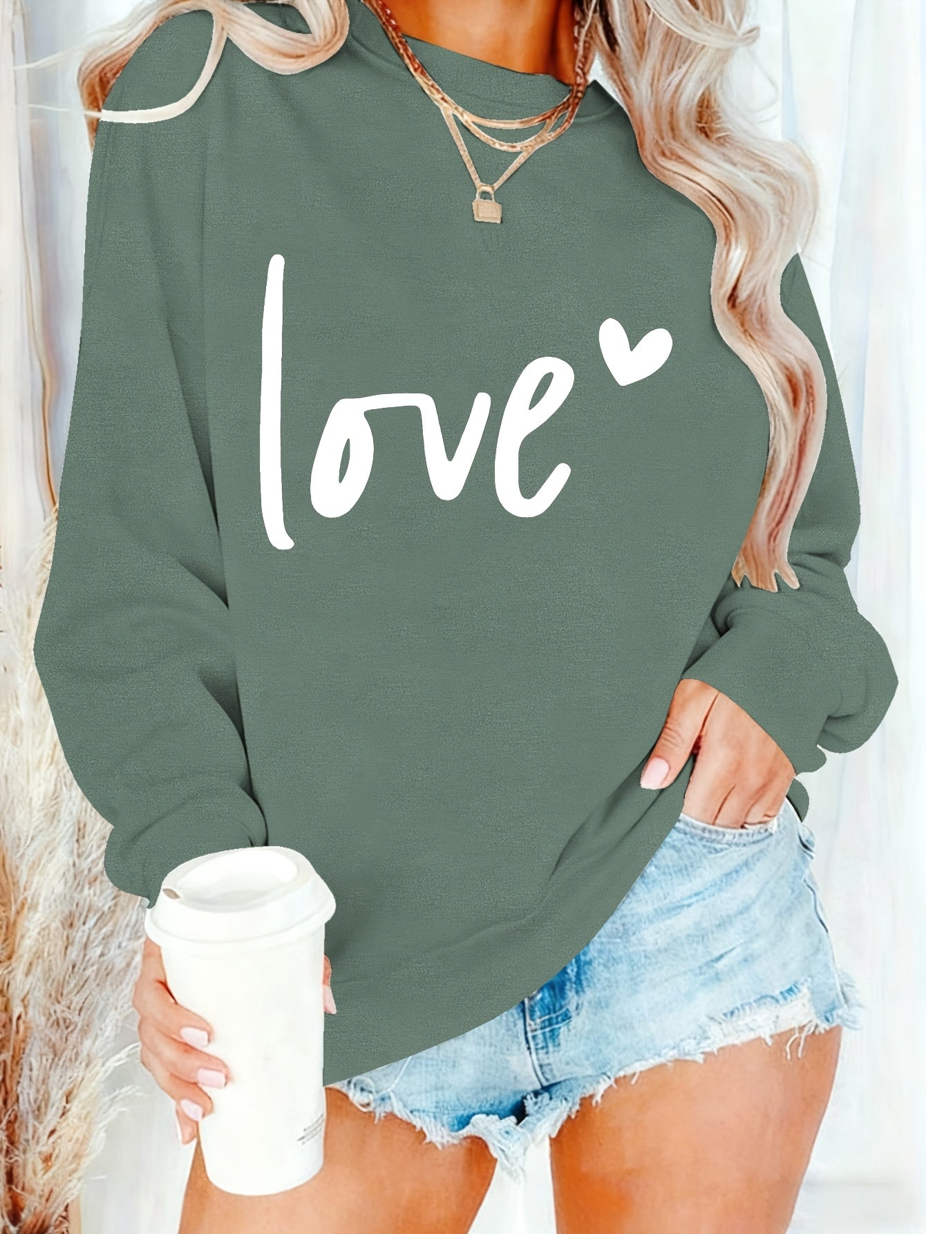 Women'S Casual Fashion Sweatshirt, Suitable for Autumn And Winter, Comfortable And Soft, Letter Pattern