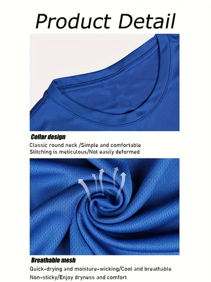 7pcs Set Of Men's Long-sleeved Quick- Shirts, Made Of Breathable Mesh Fabric, Sun-protective And Comfortable, Suitable for Sports And Casual Wear.