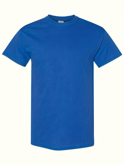 Men's Solid Color T-Shirt - Classic Neck Short Sleeve 079589