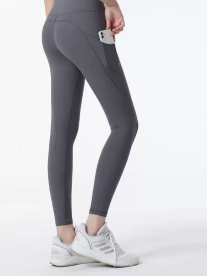 k910 Womens High-Waist Pocket Yoga Pants - Solid Color Stretch Fitness Leggings - Squat-Proof, Breathable Activewear with Secure Pockets for Convenience and Styls