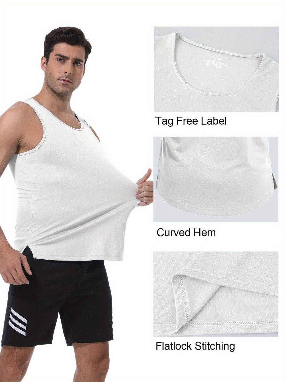 Men's Solid Color T-Shirt - Sleeveless 473957