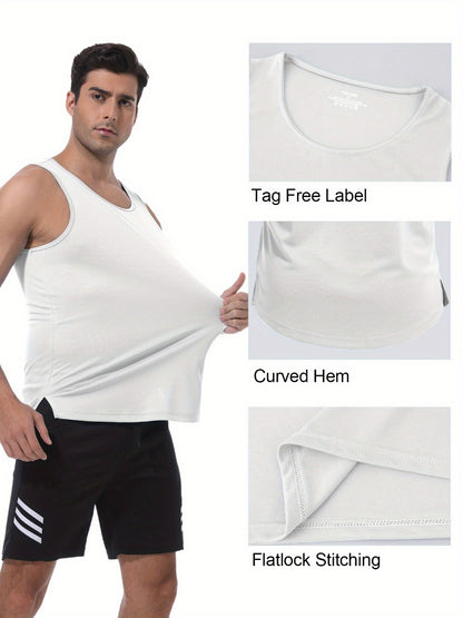 Men's Solid Color T-Shirt - Sleeveless 473957