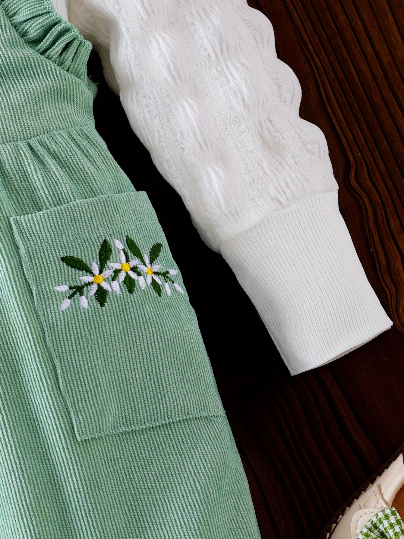Floral Botanical Embroidered Rompers with Bubble Sleeve Long Sleeve Headband Set 3pcs Baby Girl Clothes Toddler Girls Spring Outfits Toddler Clothes, Perfect for Outdoor