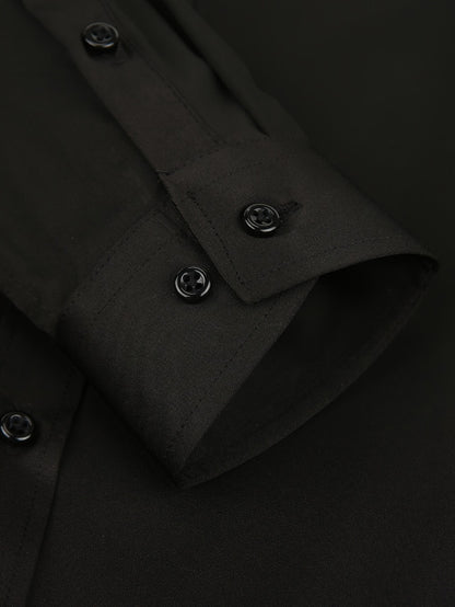 Men's Solid Color Dress Shirt - Classic Neck Short Sleeve 528165