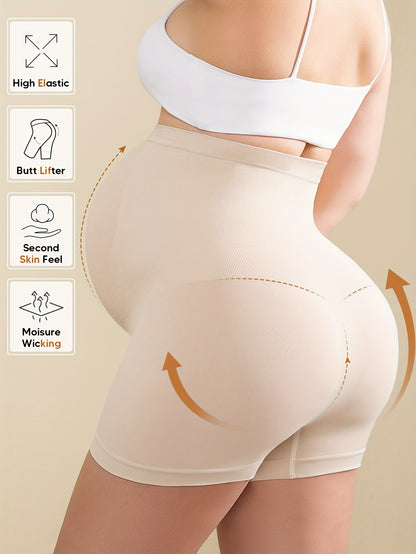 Women's High-Waist High-Stretch Belly Support Fabric with Abdominal Functionality, Ribbed Back Support Maternity Shorts, Comfortable and Breathable Suitable for the Full Pregnancy Cycle, Maternity Clothing|Breathable Fabric|Elastane Fabric