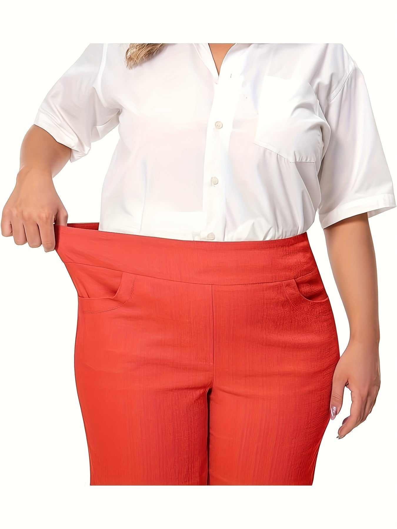 Work Causal Tulip Hem Pull-On Dress Career Shorts with Two Front Pockets