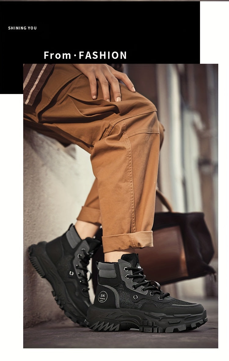 Men's Shoes 2026 Fall New Casual All-match Boots Fashion Wear-resistant Trend Shoes Men's Breathable Work Shoes