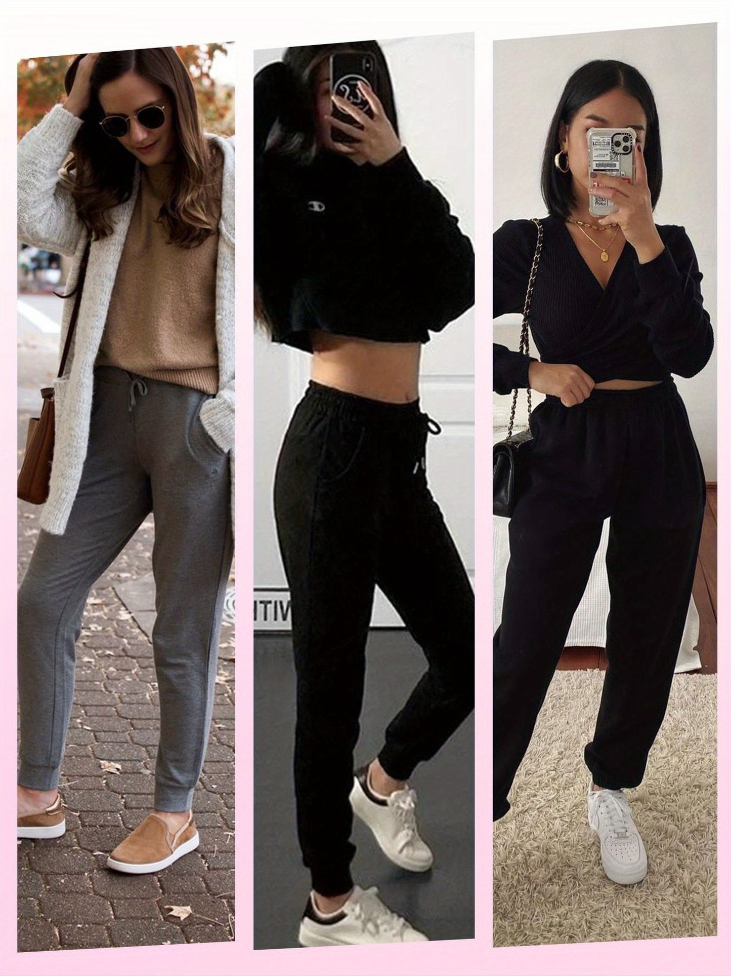 4pcs Soft Lightweight Jogger Sweatpants with Pockets & Drawstring Waist - Comfy Pants Suitable for, Travel, Lounge - Casual Wear, Solid Color, Year-Round Use (Regular Fit)