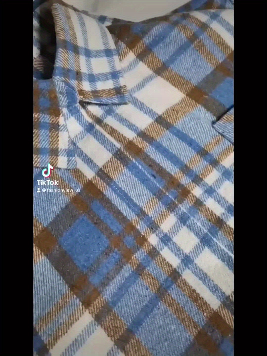 Women's Casual Flannel Plaid Shacket Button Long Sleeve Shirt Jacket Coats with Pockets