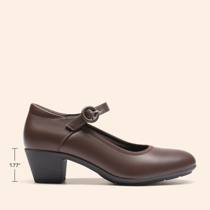 Women's Pumps Low Chunky Mary Jane Heels Closed Toe Comfortable Work Dress Shoes